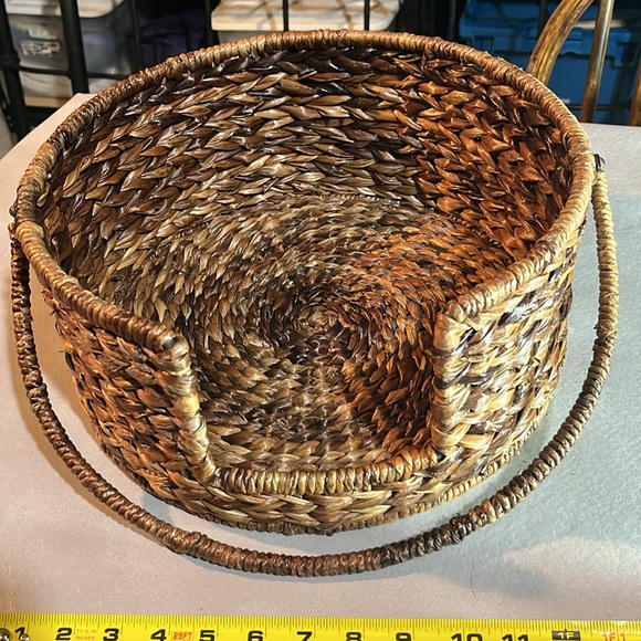 Round Handcrafted Shellacked Basket - Picture 2 of 6